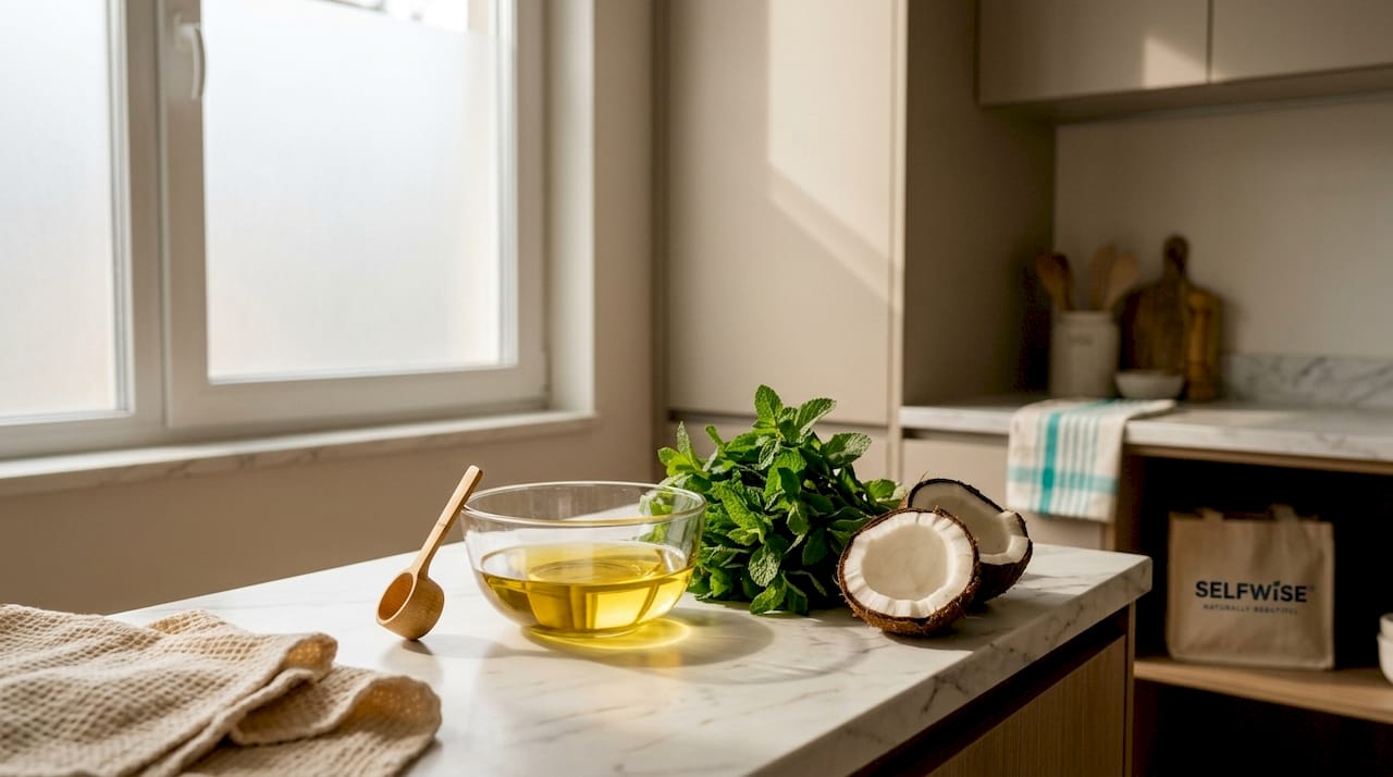 Natural ingredients for oil-based oral rinse
