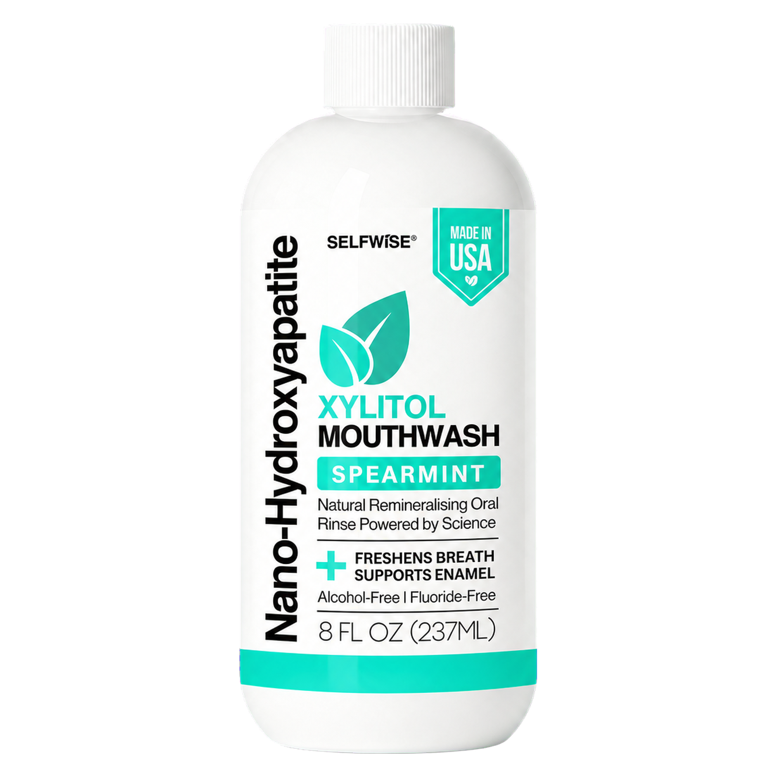 SELFWISE 8 oz xylitol mouthwash with nano hydroxyapatite bottle