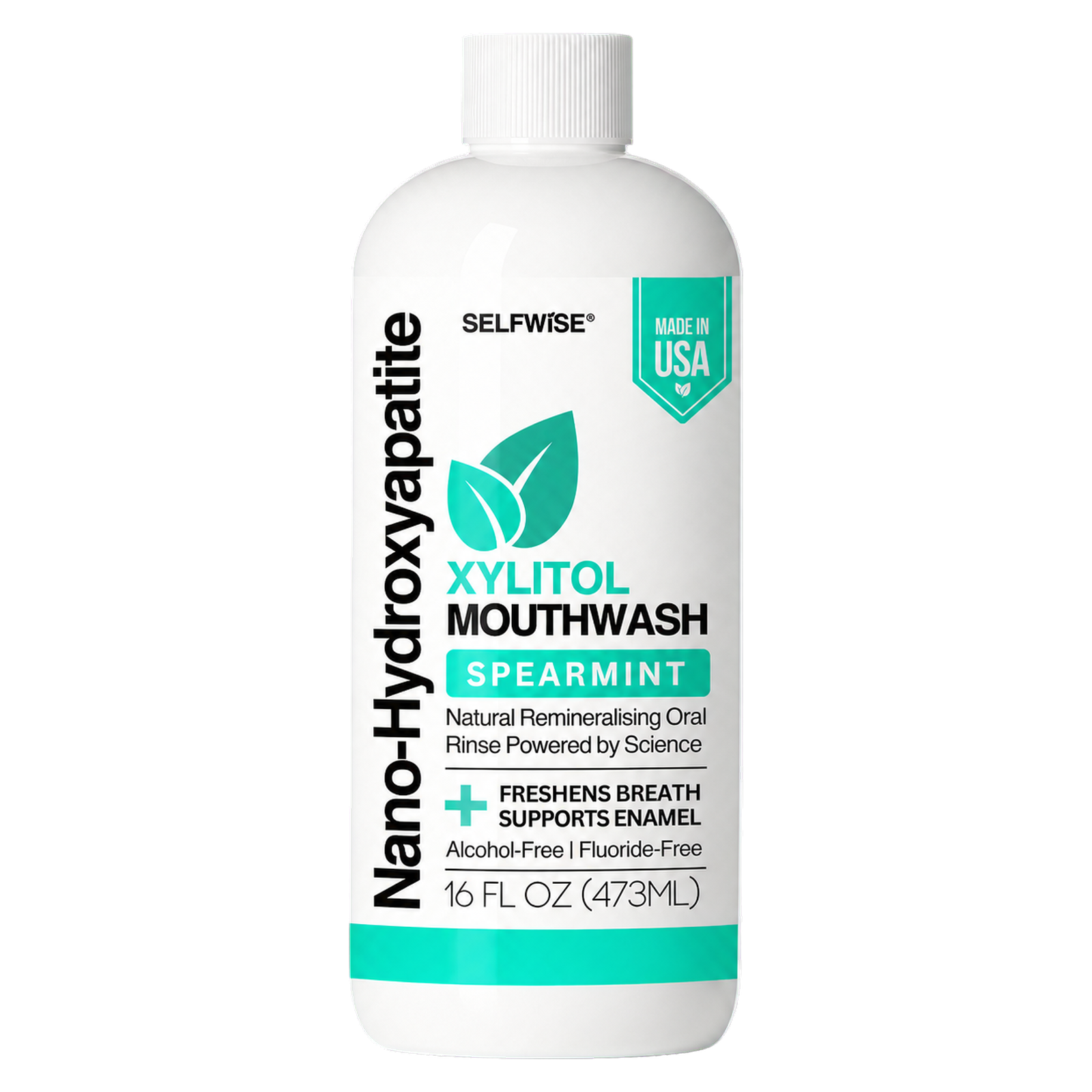 SELFWISE 16 oz xylitol mouthwash with nano hydroxyapatite bottle