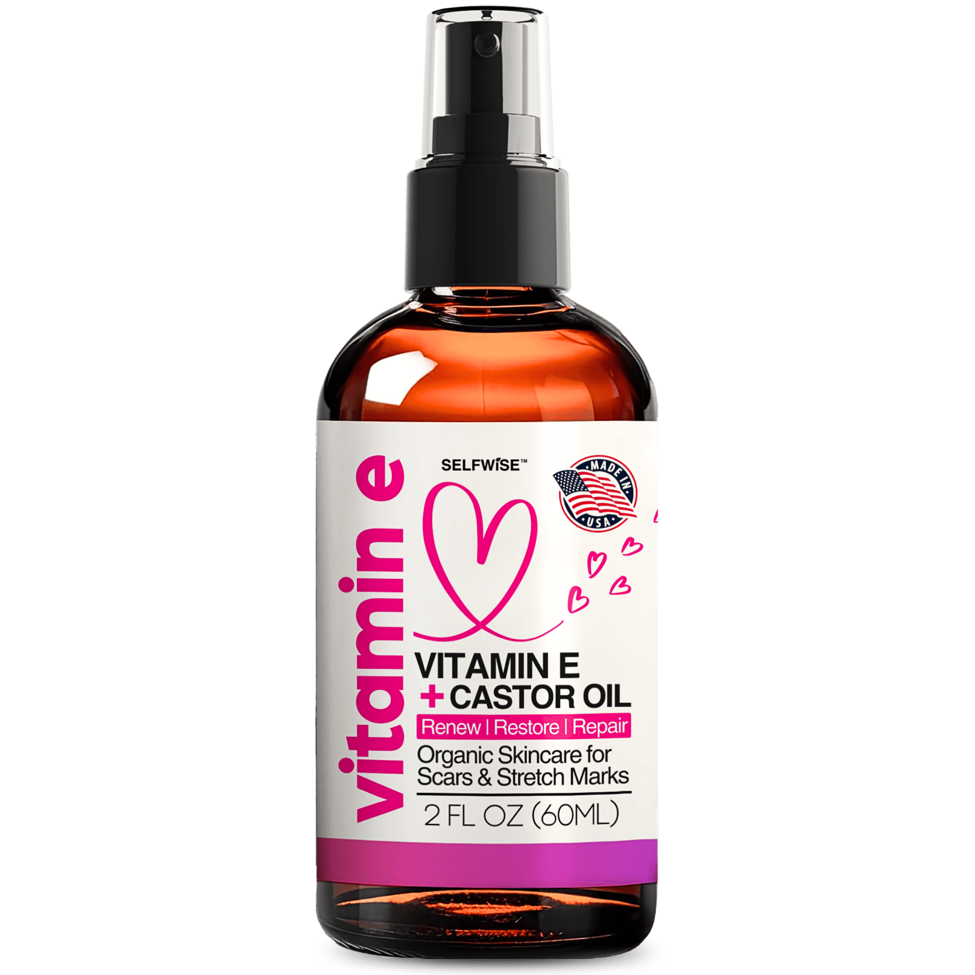 Vitamin E Body Oil - for Scars, Stretch Marks & Dry Skin - Body Oil - Selfwise
