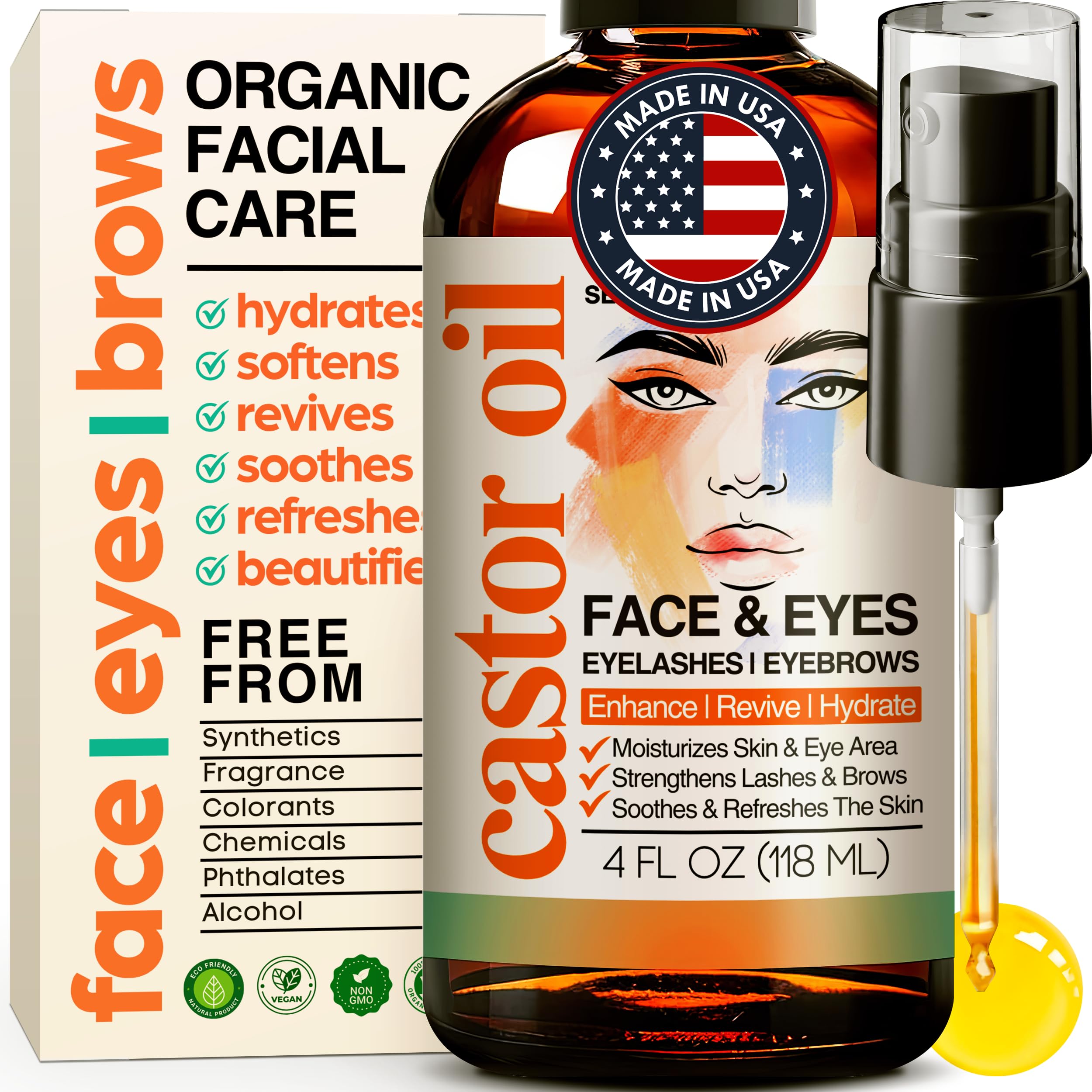 Organic Castor Oil Face Moisturizer - Facial Oil - Selfwise