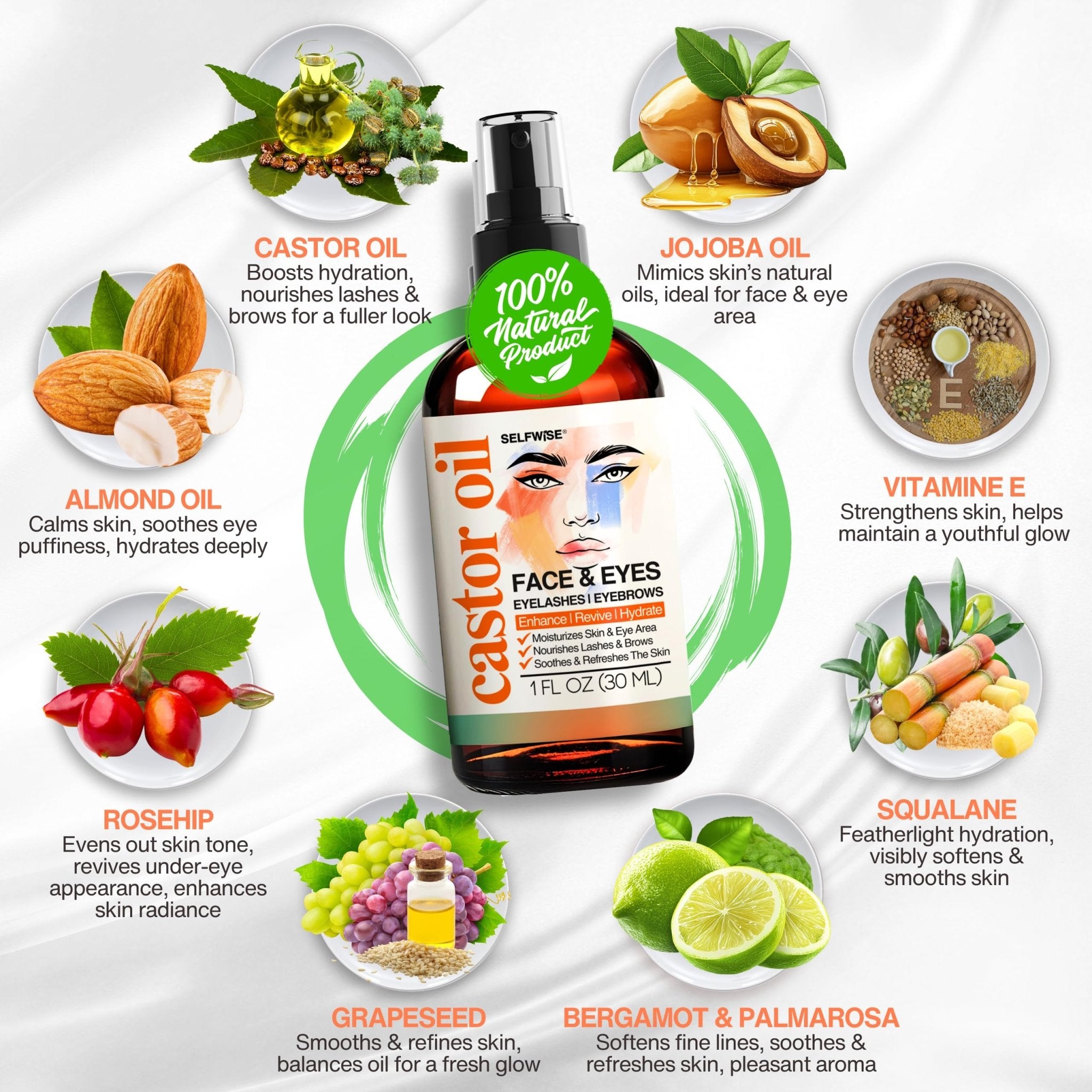Organic Castor Oil Face Moisturizer - Facial Oil - Selfwise