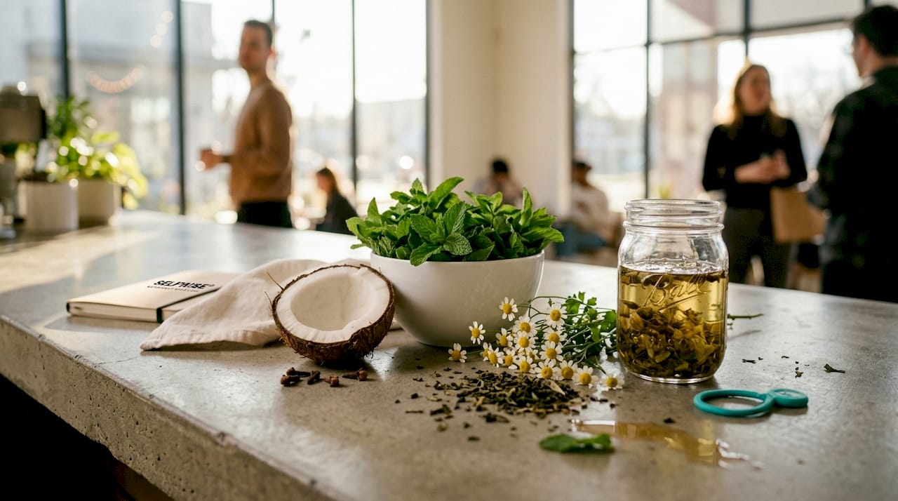 Natural herbs and ingredients for gum care