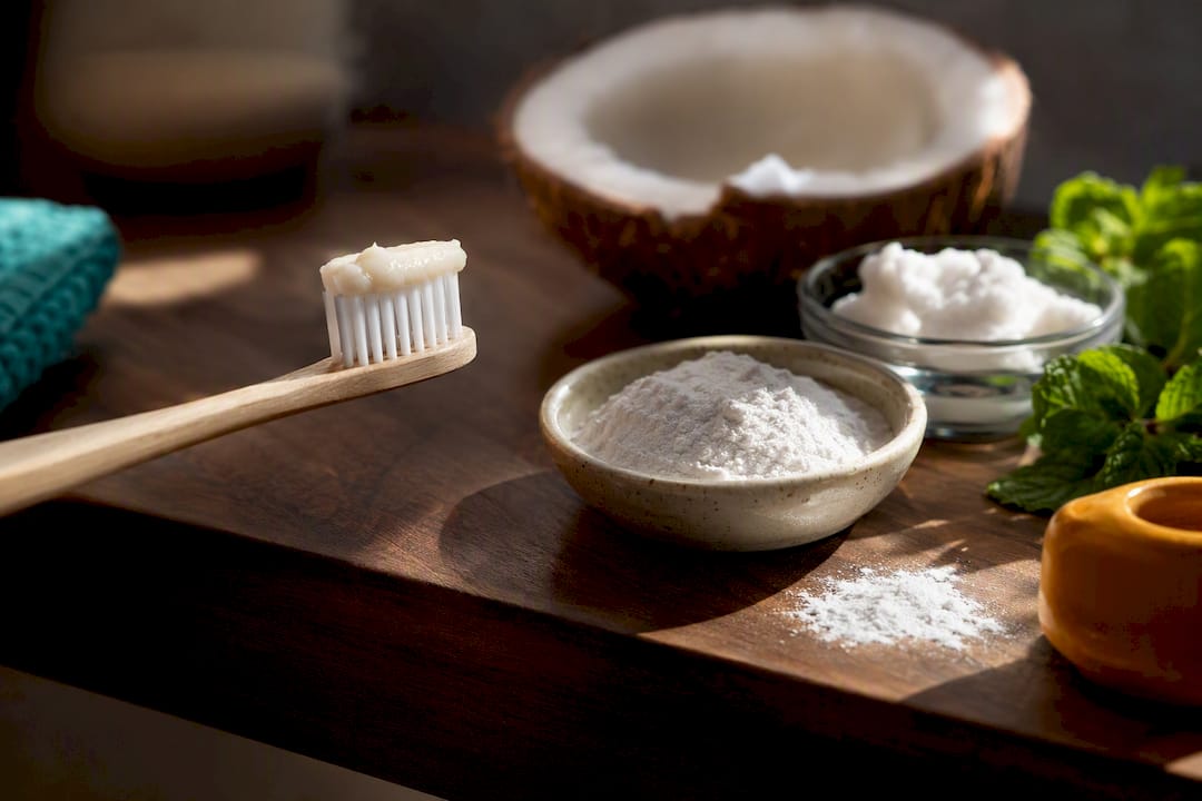 Mineral paste with mint and coconut oil
