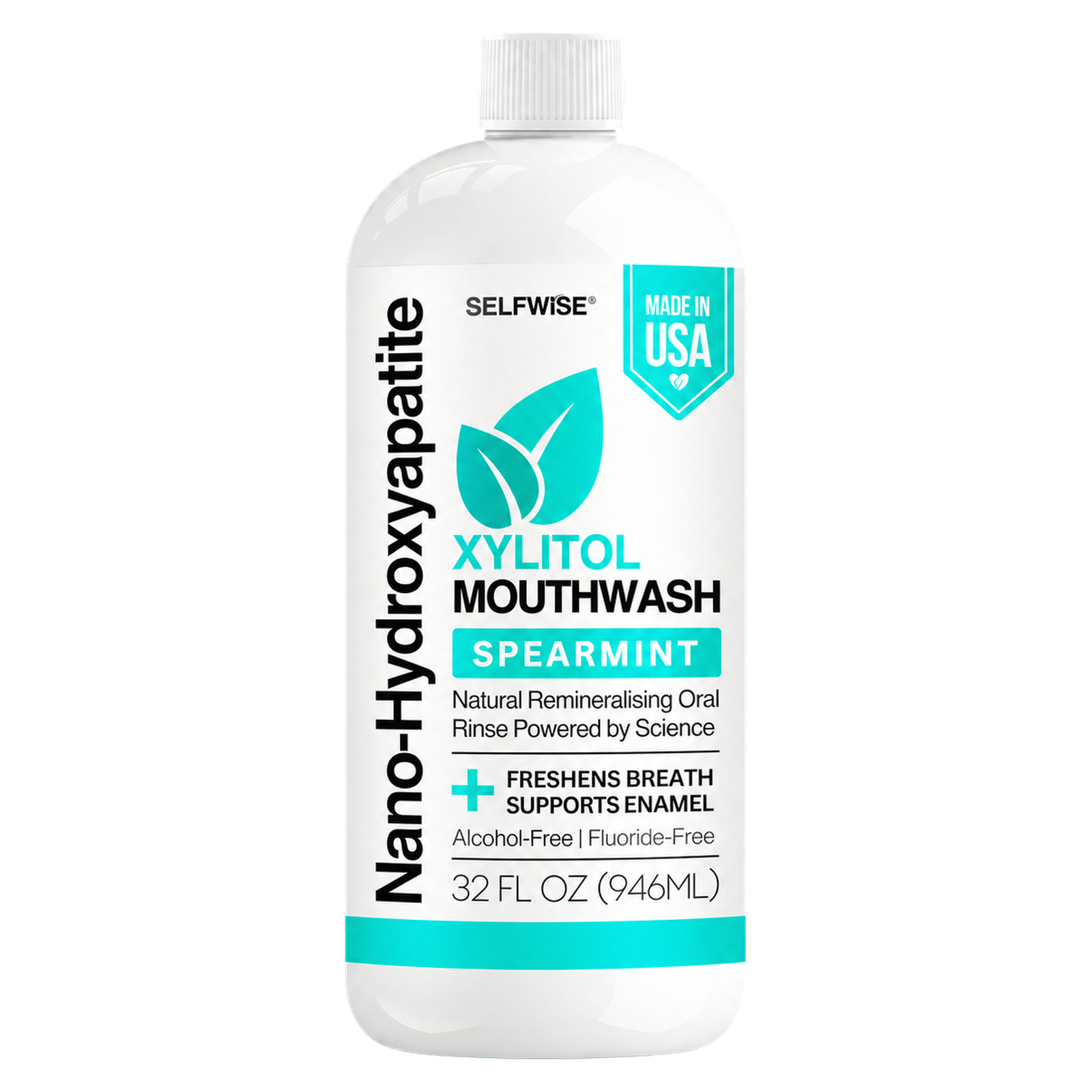 SELFWISE 32 oz xylitol mouthwash with nano hydroxyapatite bottle