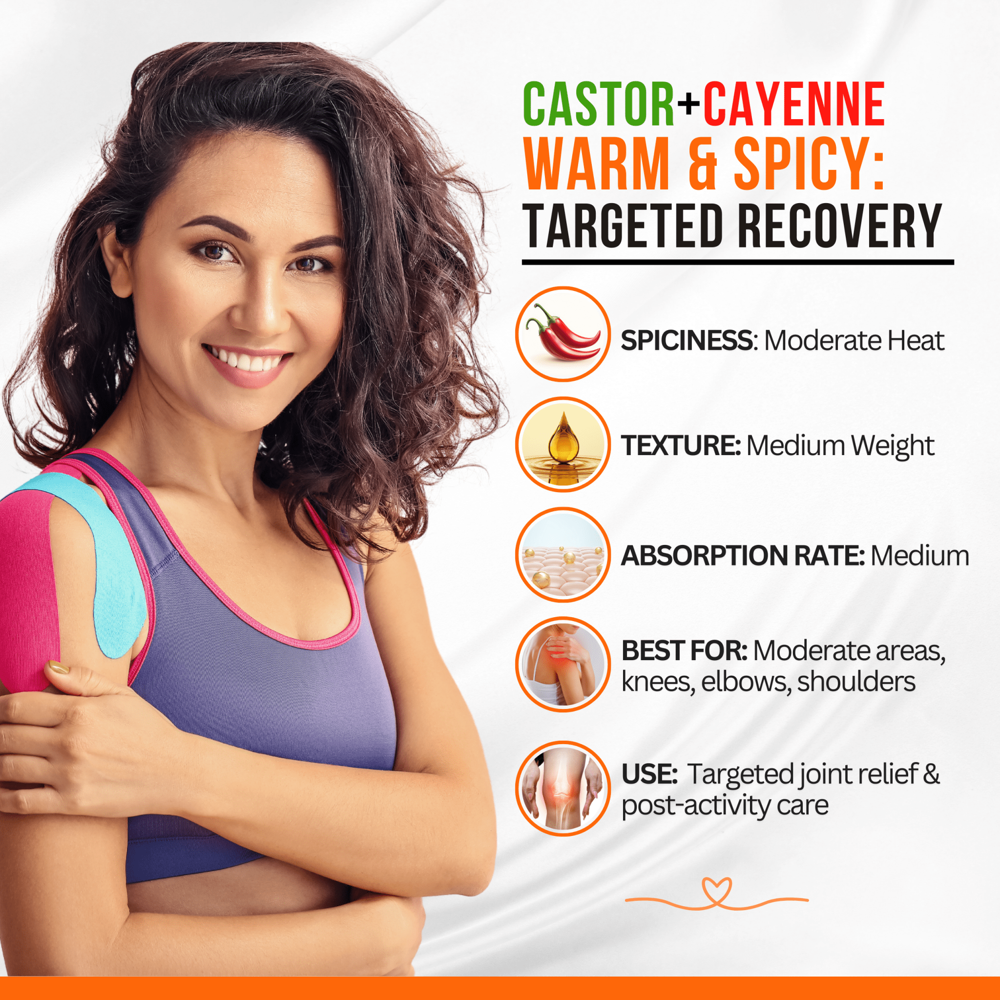 Castor Oil with Cayenne Pepper - Hot & Spicy Warming Oil - Body Oil - Selfwise