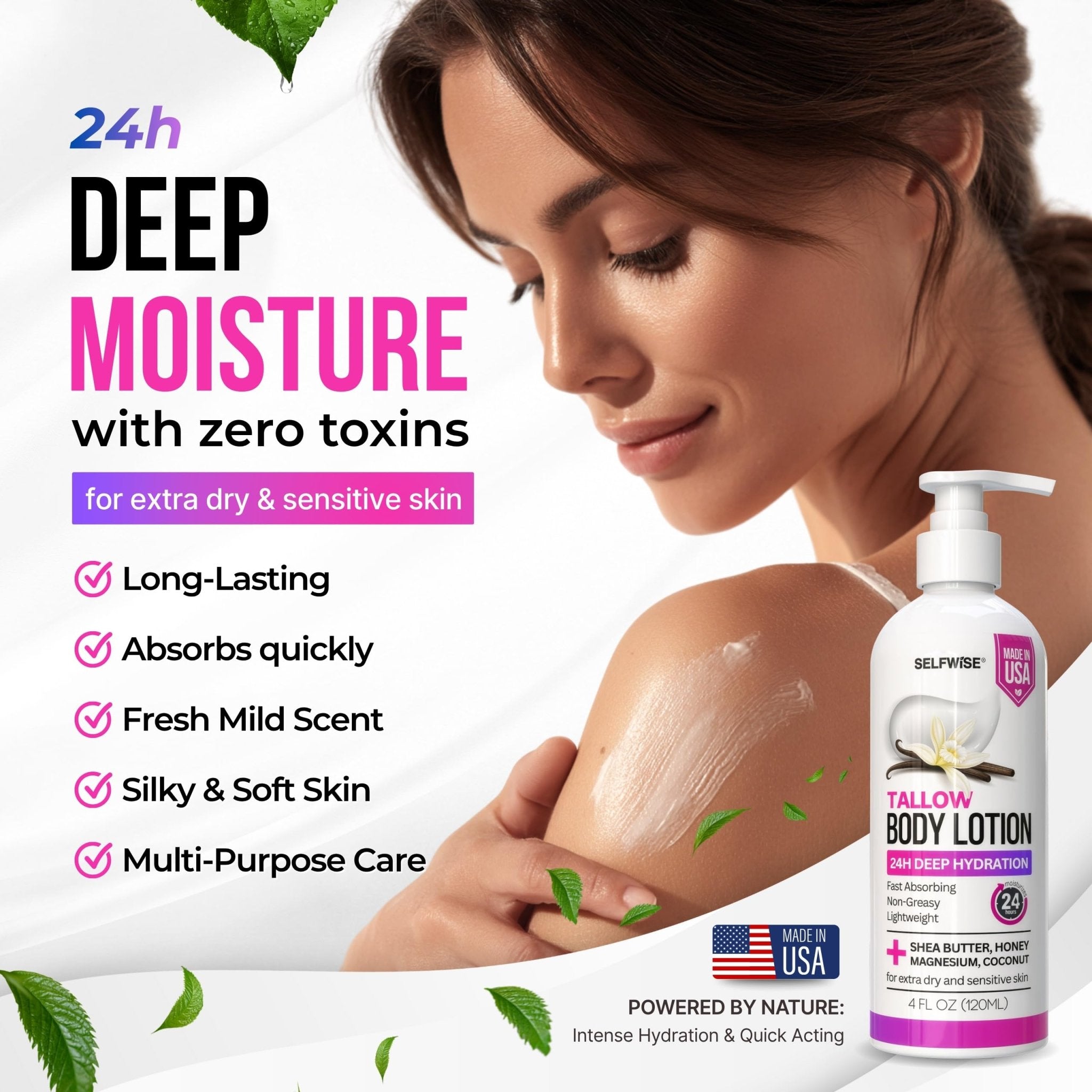 Beef Tallow Body Lotion with Magnesium - Body Lotion - Selfwise