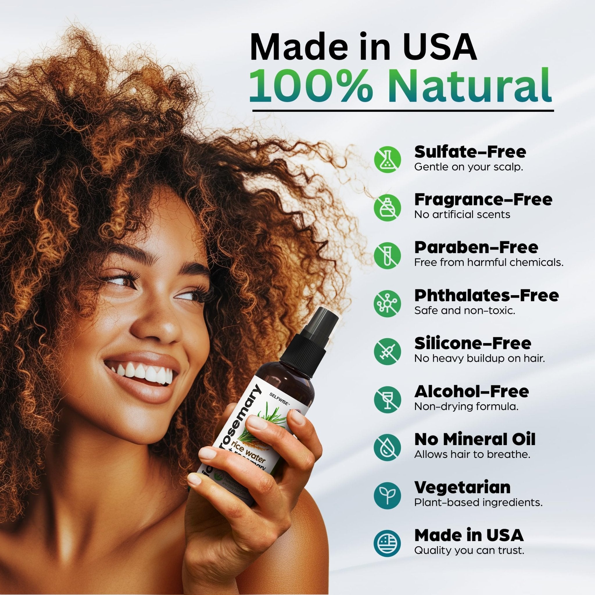 Rosemary & Rice Water Hair Growth Spray - Hair Spray - Selfwise
