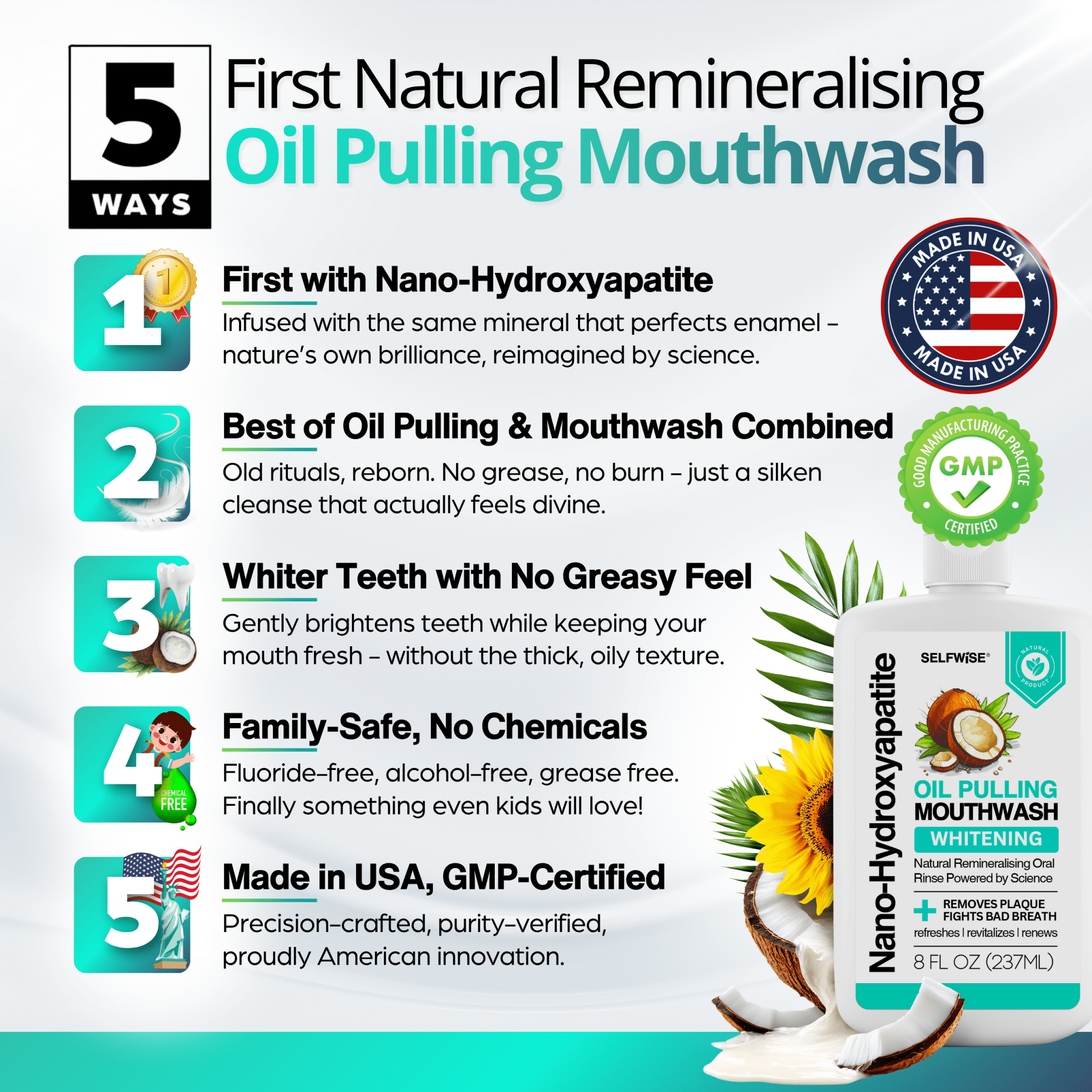 Nano Hydroxyapatite Oil Pulling Mouthwash - Mouthwash - Selfwise