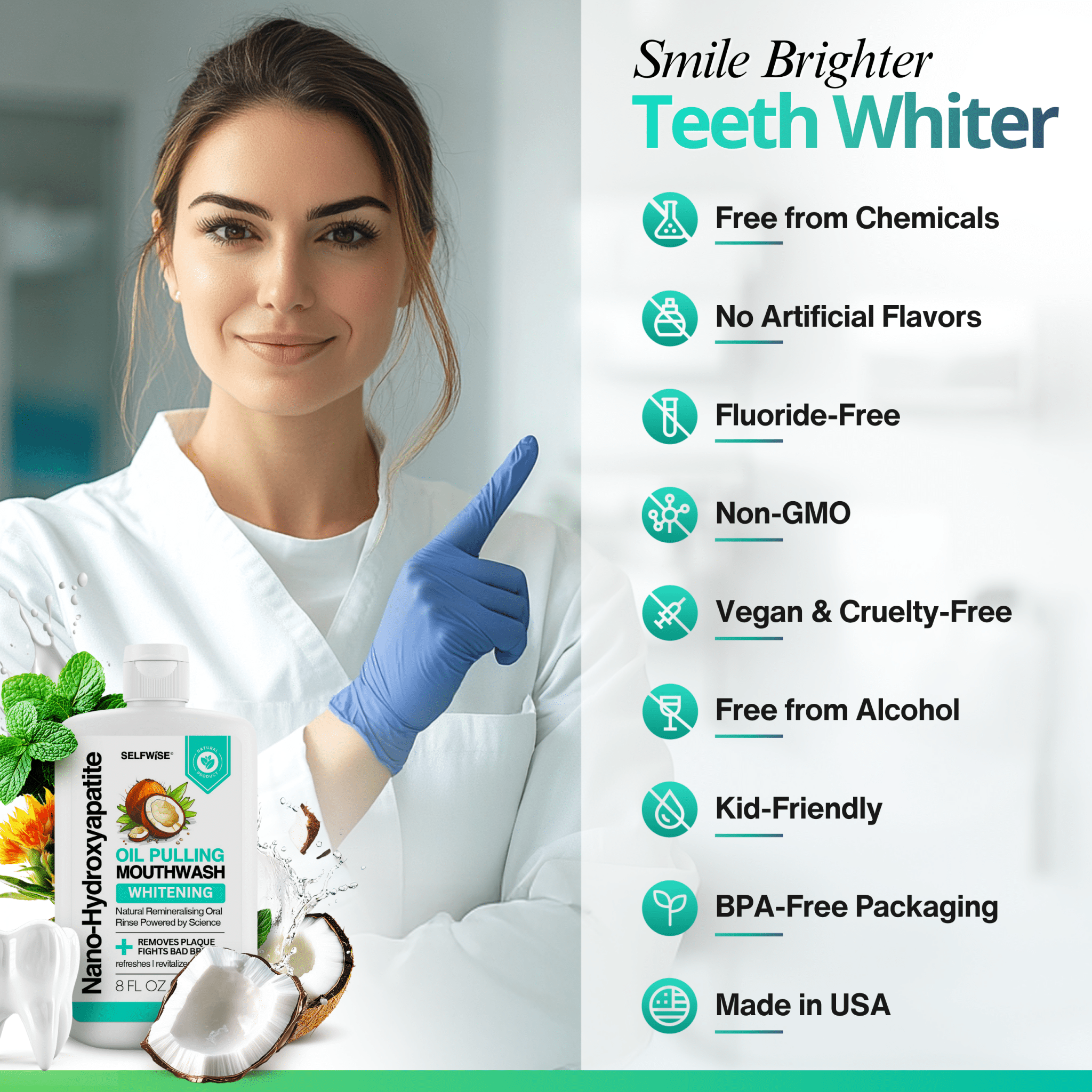 Nano Hydroxyapatite Oil Pulling Mouthwash - Mouthwash - Selfwise