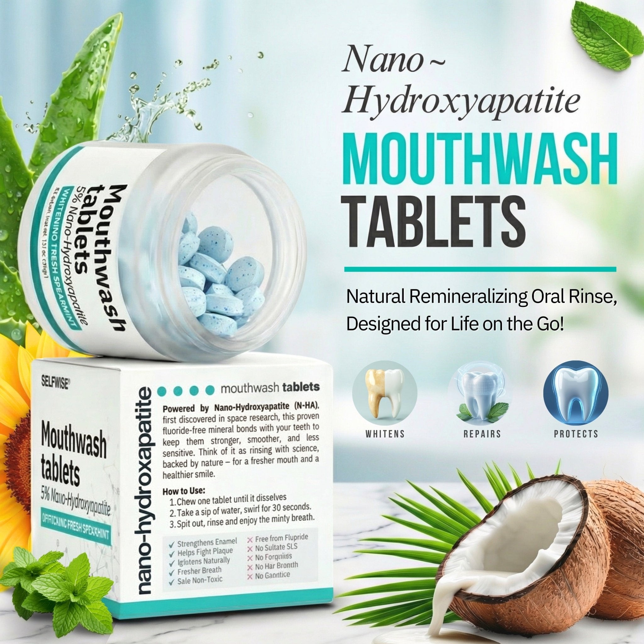 Nano Hydroxyapatite Mouthwash Tablets - Mouthwash Tablets - Selfwise