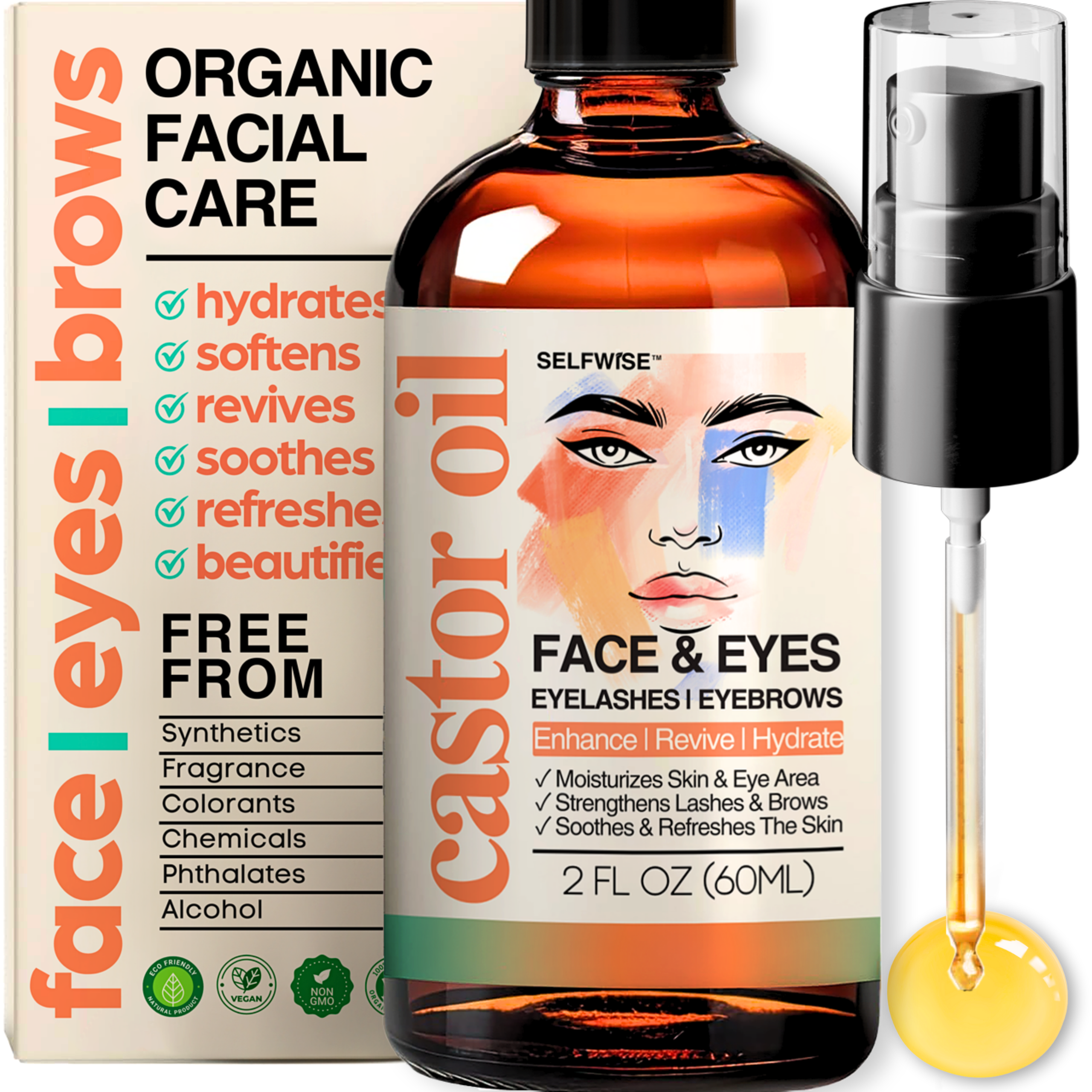 castor oil for face eyelashes eyes eyebrows